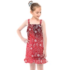 Christmas Pattern Red Kids  Overall Dress by uniart180623