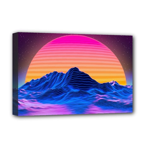 Sun Ultra Artistic 3d Illustration Sunset Deluxe Canvas 18  X 12  (stretched) by uniart180623