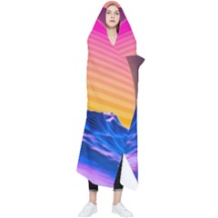 Sun Ultra Artistic 3d Illustration Sunset Wearable Blanket