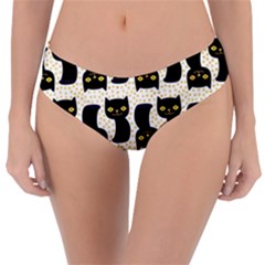 Black Cats And Dots Koteto Cat Pattern Kitty Reversible Classic Bikini Bottoms by uniart180623