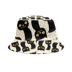 Black Cats And Dots Koteto Cat Pattern Kitty Inside Out Bucket Hat by uniart180623
