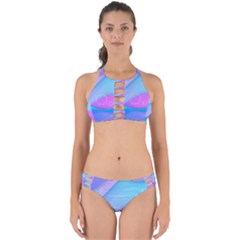 Colorful Blue Purple Wave Perfectly Cut Out Bikini Set by uniart180623