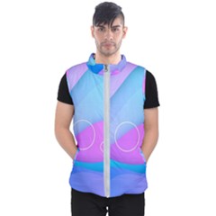 Colorful Blue Purple Wave Men s Puffer Vest by uniart180623