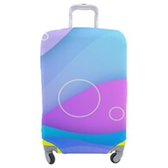 Colorful Blue Purple Wave Luggage Cover (medium)