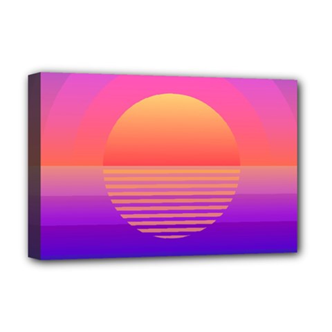 Sunset Summer Time Deluxe Canvas 18  X 12  (stretched) by uniart180623