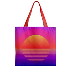 Sunset Summer Time Zipper Grocery Tote Bag by uniart180623