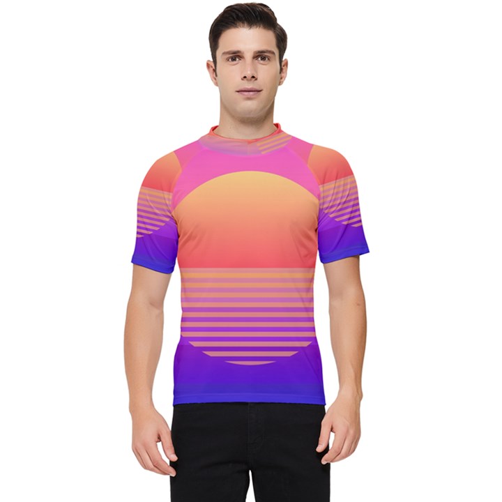 Sunset Summer Time Men s Short Sleeve Rash Guard