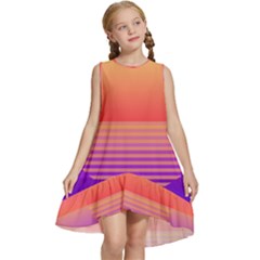 Sunset Summer Time Kids  Frill Swing Dress by uniart180623