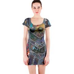 Fictional Character Cartoons Short Sleeve Bodycon Dress