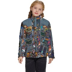 Fictional Character Cartoons Kids  Puffer Bubble Jacket Coat