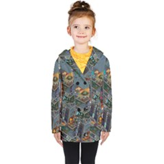 Fictional Character Cartoons Kids  Double Breasted Button Coat