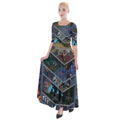 Fictional Character Cartoons Half Sleeves Maxi Dress