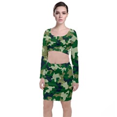 Green Military Background Camouflage Top And Skirt Sets by uniart180623