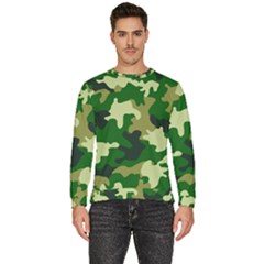 Green Military Background Camouflage Men s Fleece Sweatshirt