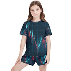 Flag Patterns On Forex Charts Kids  Tee And Sports Shorts Set by uniart180623