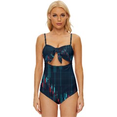 Flag Patterns On Forex Charts Knot Front One-Piece Swimsuit