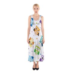 Owl Bird Sleeveless Maxi Dress