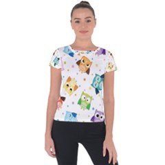 Owl Bird Short Sleeve Sports Top 