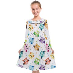 Owl Bird Kids  Midi Sailor Dress