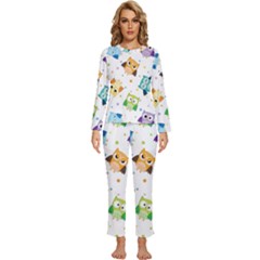 Owl Bird Womens  Long Sleeve Lightweight Pajamas Set