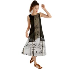 Music Piano Instrument Sheet Summer Maxi Dress