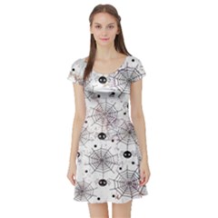 Creepy Spider Short Sleeve Skater Dress by uniart180623