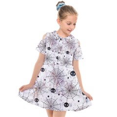 Creepy Spider Kids  Short Sleeve Shirt Dress