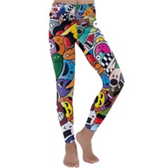 Cartoon Explosion Cartoon Characters Funny Kids  Lightweight Velour Classic Yoga Leggings by uniart180623