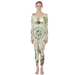 Dreamcatcher Abstract Pattern Long Sleeve Catsuit