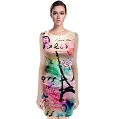 From Paris Abstract Art Pattern Classic Sleeveless Midi Dress by uniart180623