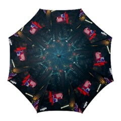 Cityscape Digital Art Golf Umbrellas by uniart180623