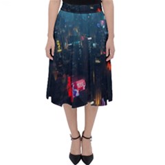 Cityscape Digital Art Classic Midi Skirt