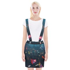 Cityscape Digital Art Braces Suspender Skirt