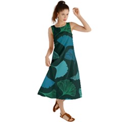 Pattern Plant Abstract Summer Maxi Dress