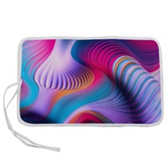 Colorful 3d Waves Creative Wave Waves Wavy Background Texture Pen Storage Case (l) by uniart180623