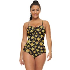 Shiny Glitter Stars Retro Full Coverage Swimsuit