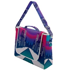 Retro Cityscape Artist Artwork Digital Art Box Up Messenger Bag by uniart180623