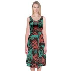 Flower Patterns Ornament Pattern Midi Sleeveless Dress