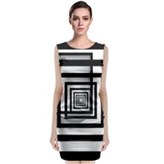 Squares Concept Design Raining Classic Sleeveless Midi Dress