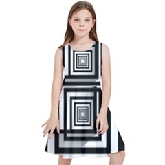 Squares Concept Design Raining Kids  Skater Dress