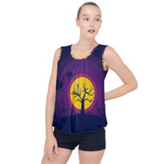 Empty Tree Leafless Stem Bare Branch Bubble Hem Chiffon Tank Top by uniart180623