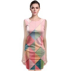 Background Geometric Triangle Sleeveless Velvet Midi Dress by uniart180623
