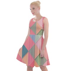 Background Geometric Triangle Knee Length Skater Dress by uniart180623