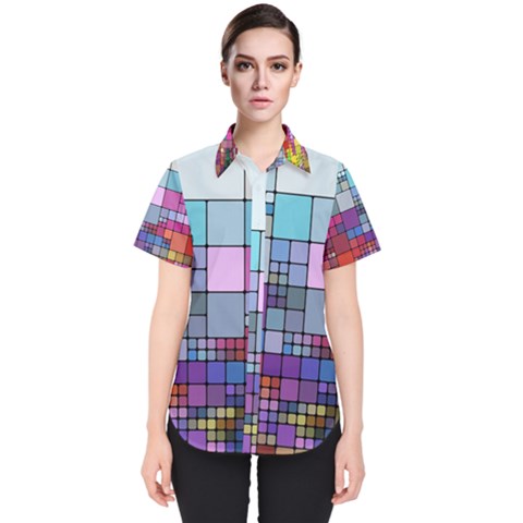 To Dye Abstract Visualization Women s Short Sleeve Shirt by uniart180623
