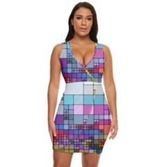 To Dye Abstract Visualization Draped Bodycon Dress