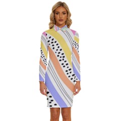 Background Abstract Wallpaper Long Sleeve Shirt Collar Bodycon Dress by uniart180623