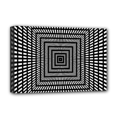 Focus Squares Optical Illusion Deluxe Canvas 18  X 12  (stretched) by uniart180623