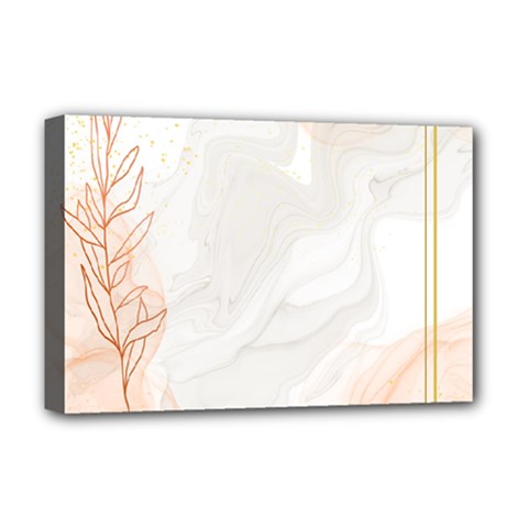 Leaves Marble Frame Background Deluxe Canvas 18  X 12  (stretched) by uniart180623