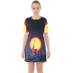 High Speed Waterdrop Drops Water Sixties Short Sleeve Mini Dress by uniart180623