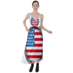 United Of America Usa Flag Tie Back Maxi Dress by Celenk